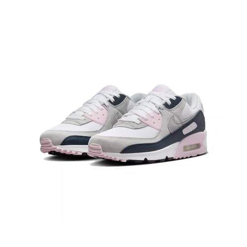 Nike Air Max 90 Men's Shoes (DM0029-106, White/Pink Foam/Armory Navy/Wolf Grey) Size 102