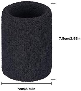 Sweatband Set, 12 Pieces Sweatband Wrist Sweat-absorb Protective Elastic Hand Sweat Bands for Children Women Men Sports Office Work 7 x 7.5cm/2.75 x 2.95in (Black & Blue)