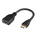 Produktbild CableCreation Mini HDMI auf HDMI Adapter, 15cm Mini-HDMI Stecker zu HDMI Buchse Kabel Unterstützt 1080P Full HD, 3D, für Kamera, Camcorder, Grafikkarte, Laptop, Tablet, HDTV, Projektor, Schwarz