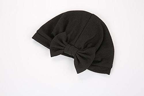 beauty YFJH Womens Turban Hat Bowknot Stretch Solid Hijab Headwrap Chemo Headwear Skull Cap Hair Loss Cover - Image 8