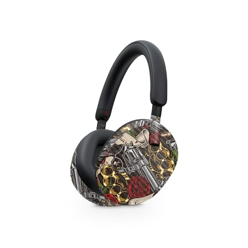 Image of MightySkins Carbon Fiber Skin Compatible with Sony WH-1000XM5 Headphones - Gangster Life | Protective, Durable Textured Carbon Fiber Finish | Easy to Apply