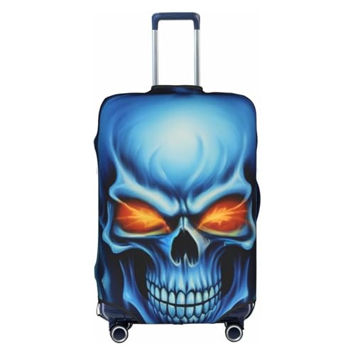 Horror Ghost Skull Printed Luggage Cover Elastic, Washable, Universal Fit 18-32 Inch Travel Suitcase Cover Easy To Identify