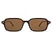 SOJOS Trendy Rectangle Polarized Sunglasses for Women Men, Retro Small Thin Slim Narrow Square Sunnies SJ2610, Brown Tortoise/Brown