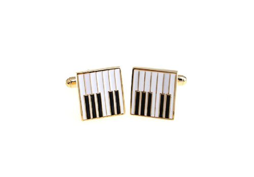 Mancuernillas Piano Keys en caja de regalo y paño miniatura 2