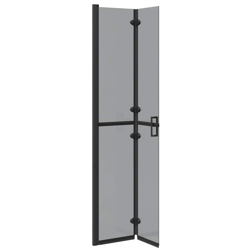 Parete Doccia Walk-In Nero in Alluminio e Vetro Temperato 70x6,5x190cm Pieghevole con Paraspruzzi e Stabile Divisorio per Vasca e Doccia