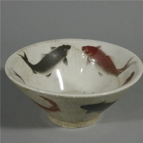 Cuenco de porcelana de 12,5 cm de peces estilo Qing Guangxu YTDJJWLS 2