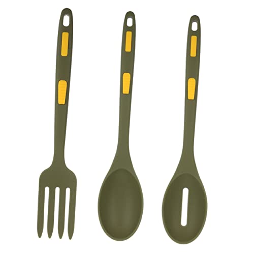 Garneck Set of Kitchen Pasta Fork Ladle Spoon Silverware Silicone Utensils Reusable Cooking Forks