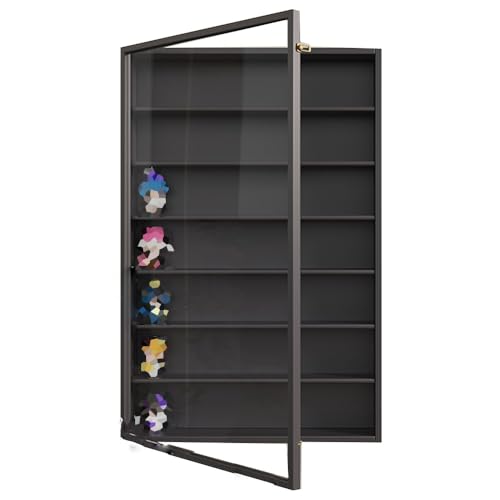 Wandmontierte Vitrine für Sammlerstücke, transparente Glastüren, dekoratives Aufbewahrungsregal für Schlafzimmerdekoration