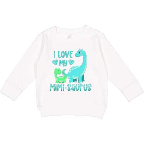 inktastic I Love My Mimi-Saurus Cute Brontosaurus Family Toddler Sweatshirt 3T White 3f1f7