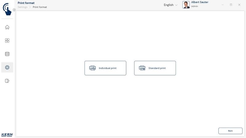 KERN SET-14 - Software EasyTouch Individual Print - personalised printouts, Individual positioning of print elements