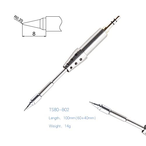Image of Original Soldering Iron Tip Replacement for Miniware TS80 Mini Portable Outdoor Soldering Iron Kit (B02 /J02 /BC02 /K4 /D25 Tip) (B02)