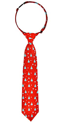 Retreez Christmas Tree and Snowflakes Pattern Woven Pre-tied Boy's Tie