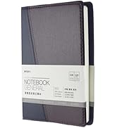 M&G Lined Journal Notebook 230 Pages, Medium A5 Leather Hardcover Notebooks, 5.5in x 8in Ruled Di...