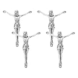 TOGEVAL 4 Stück 4 Stück Kreuzanhänger 4cm Antiksilber Legierung Jesusfigur Komponenten für Religiöse Selbstgemacht Bastelarbeiten Katholische Kreuzdekoration