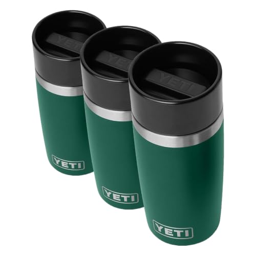 Image of YETI Rambler 12 oz Travel Bottle, Stainless Steel, Vacuum Insulated with Leakproof Commuter Cap, Black Forest Green (Pack of 3)