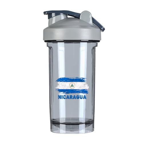 Nicaragua Flag 18 Ounce Shaker Cup,Fashion Theme Pattern Shaker Bottle Leak-proof Workout Shake Bottles 500ML/18 oz Perfect for Pre Workout