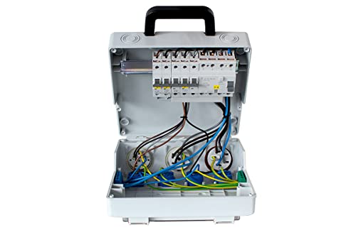 as - Schwabe Wandverteiler anschlussfertig - CEE Stecker 400V/32A/22kW - 5x Schuko, 3x CEE (400V/16A/5-polig), 2x USB (5V/2,1A) - IP44, 61523