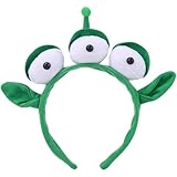 Leziazany Alien Headband Toy Stretchy Three Eye Plush Alien Monster Headband for Christmas party cosplay