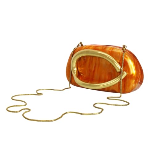 Image of Women Evening Clutch Purse Metal Handle Acrylic Purse Unique Shoulder Bag Causal Handbags for Bride Party Wedding