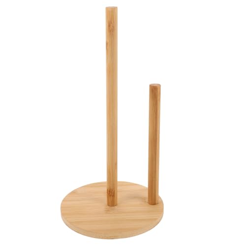 Portarrollos de cocina vertical en madera con base estable antideslizante SOLUSTRE 2