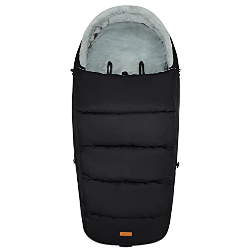 Image of liuliuby CozyMuff - Warm Stroller Footmuff with Temperature Control - Universal Baby Bunting Bag for Cold Weather - Outdoor Sleeping Bag (6M – 4T, Black)