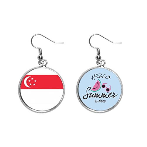 Pendientes de sandía ligeros de Singapur para lóbulos delicados