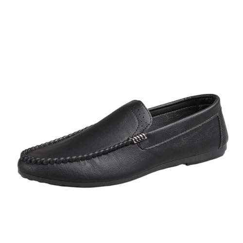 Men's Loafers Shoes Round Toe Vegan Leather Anti-Slip Lightweight Flexible Fashion Slip On