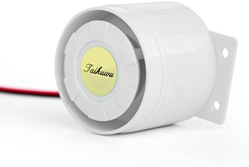 Taikuwu Wired Mini Siren for Home Office Shop Garage Security Alarm System Kit Warning Alarm Horn Siren 120db 12V/13CM (White)