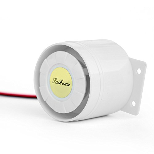 Taikuwu 12 V 120dB Wired Mini Sirene für Home Office Shop Garage Alarmanlage Kit Horn Sirene(Weiß)