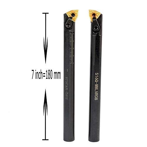 Aszlbym 02 5/8'' X 7'' Turning Tool Indexable Boring Bar S16Q-Mwlnr08 + S16Q-Mwlnl08 thumb #1