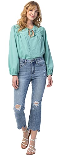 Judy Blue Women's High Waist Chew Hem Bootcut Jeans