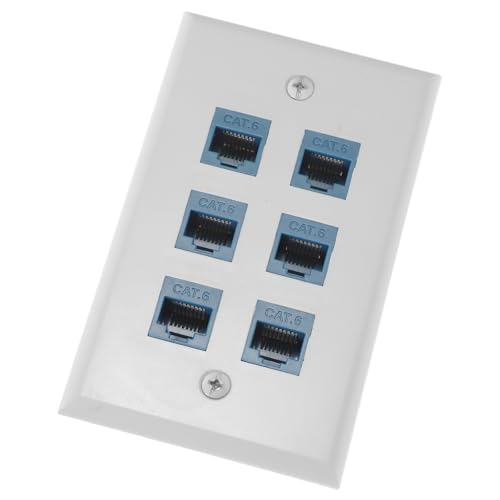 Panel de pared Ethernet Cat6 de 6 puertos con placa de plástico resistente de 115x70 mm 2