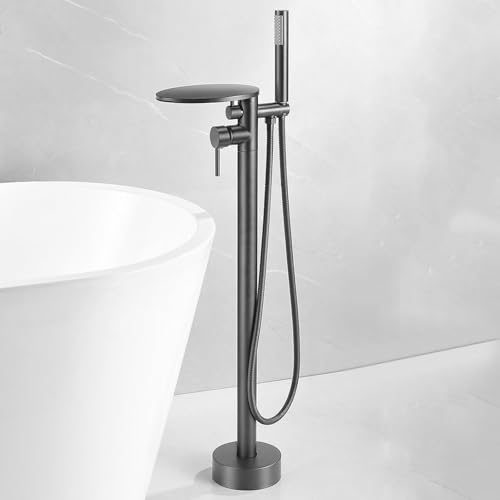 Mitigeur de bain autoportant en laiton massif noir mat architectural
