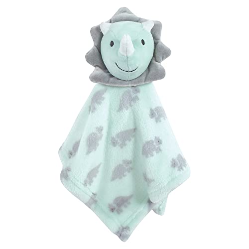 Image of Hudson Baby Unisex Baby Plush Blanket with Security Blanket, Triceratops, One Size