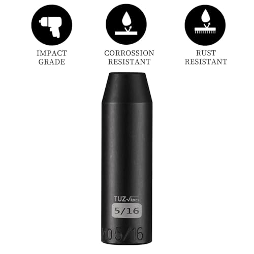 Image of 3 /8 inch Square Drive 5 /16 inch SAE Impact Socket,Hex Deep Socket Design,CR-MO Steel for Nut repair for Any Application