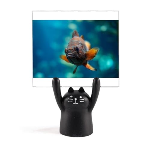 Organisme marine décoratif et chat noir porte-mémo en résine