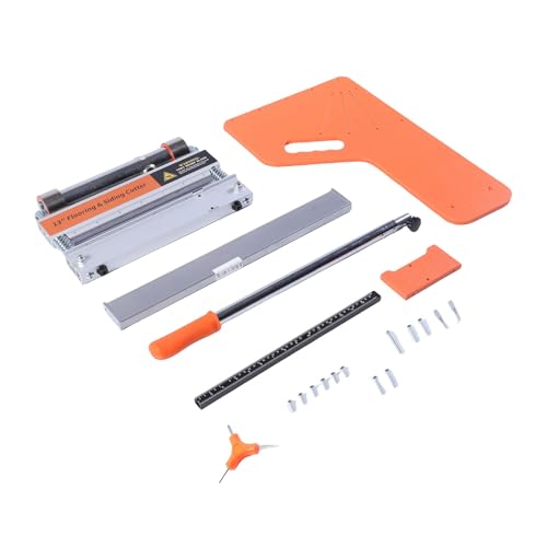 KAKAKE Cortadora de Piso Laminado Máquina Cortadora Profesional de 13 Pulgadas para Pisos de Madera LVP LVT VCT SPC, Riel de Aluminio de Doble Escala, Ruedas de Goma para Expertos en
