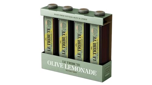 Le Tribute - Refresco de Limonada y Aceituna, Olive Lemonade, Mixer para Ginebra, Ingredientes Naturales, Bebida con Gas - Pack 4 x 200 ml