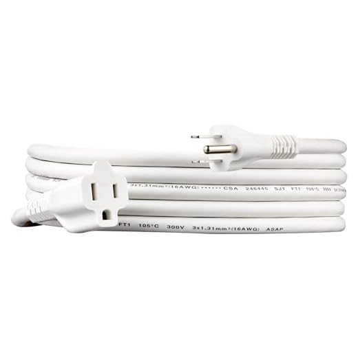 Amazon Basics Extension Cord, 10 Ft, 3 Prong Outlet Extender, Indoor Extension Cord, 13 Amps, 125V, White