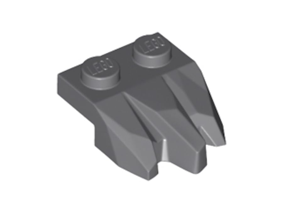 LEGO Plate, Modified 1 x 2 with 3 Claws/Rock Fingers, Part 27261 (Dark Bluish Gray, 10, Bricks)