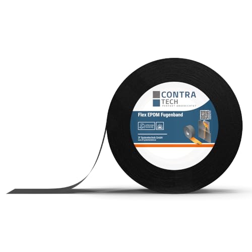 Contra Tech Flex EPDM Fugenband – Made in Germany – Abdichtungsband für Holz- & Metallkonstruktionen – Witterungsbeständig & UV-stabil – 20m – Langlebig & flexibel (0,8mm, 130mm Breite)