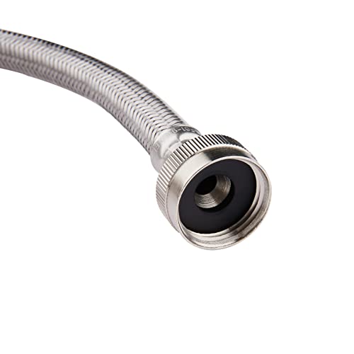 EFIELD 5 Ft Premium Washing Machine Hose with 90 Degree Elbow, Hot or Cold Water Supply Line, PVC Core with Braided Stainless Steel (5 Ft)