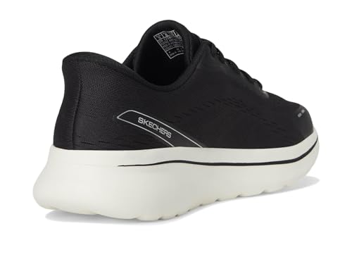 Skechers Women's Go Walk Arch Fit N-Joy Emory Hands Free Slip-Ins Sneaker, Black/White, 9