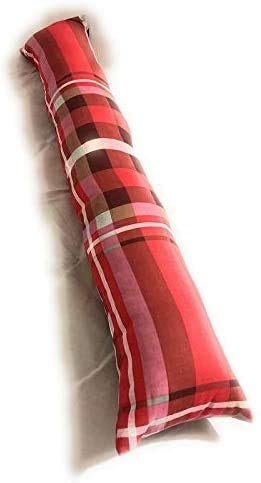 Marilyn Bed & Bath Plain Fabric Draught Energy Saver Excluders Draft Insulator Draft Stopper For Door Window Hallway (Check Red, 4)