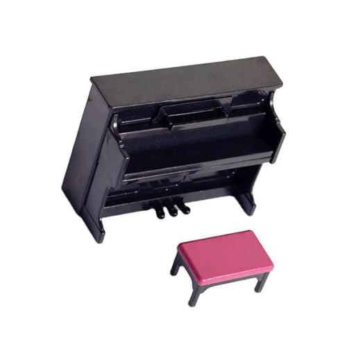 HJKLBGT Flügelornamente Miniatur Klavier Violine Gitarre Trommel Mikrofon Saxophon Trompete Musical Instrument Ornamente(Black Piano)