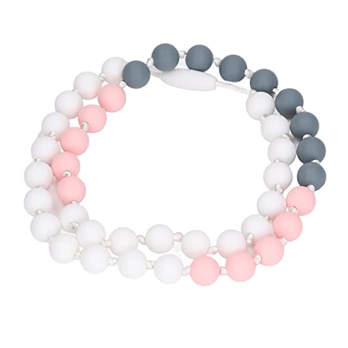 Image of Baby, Food Grade Silicone Baby Teether Ring Teether Link, Medium Hard Smoothing Chew Necklace for KidInfant and Toddler, Perfectly Chew Toy, Sensory Chew Necklace