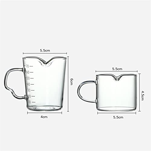 Bote de Salsa, Salsera Leche de vidrio jarra doble boquilla invertida café crema salsa olla barista artesanía café latte… - Imagen 7