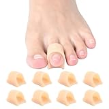 Byehambuni Gel Hammer Toe Straightener - 8 Pack Hammer Toe Corrector - Toe Straighteners for Curled Toes - Elevate Toe-Tip, Soothes Top Corn - Fits for Women and Men - Beige (8Medium Size)