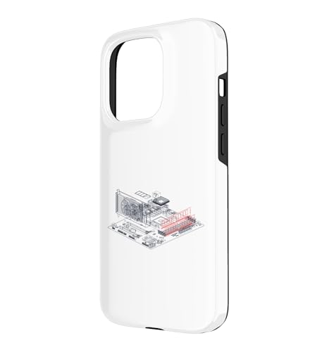 Image of RAM Card Wireframe Computer Motherboard IT Tech Geek Nerd Case for iPhone 15 Pro