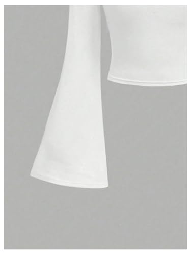 Floerns Girl's Cute Bow Print Flare T Shirts Bell Sleeve Crew Neck Kids Tee Tops3